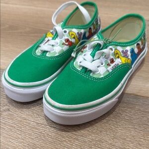 NWOT Vans Green Sneakers with Sesame Street Characters